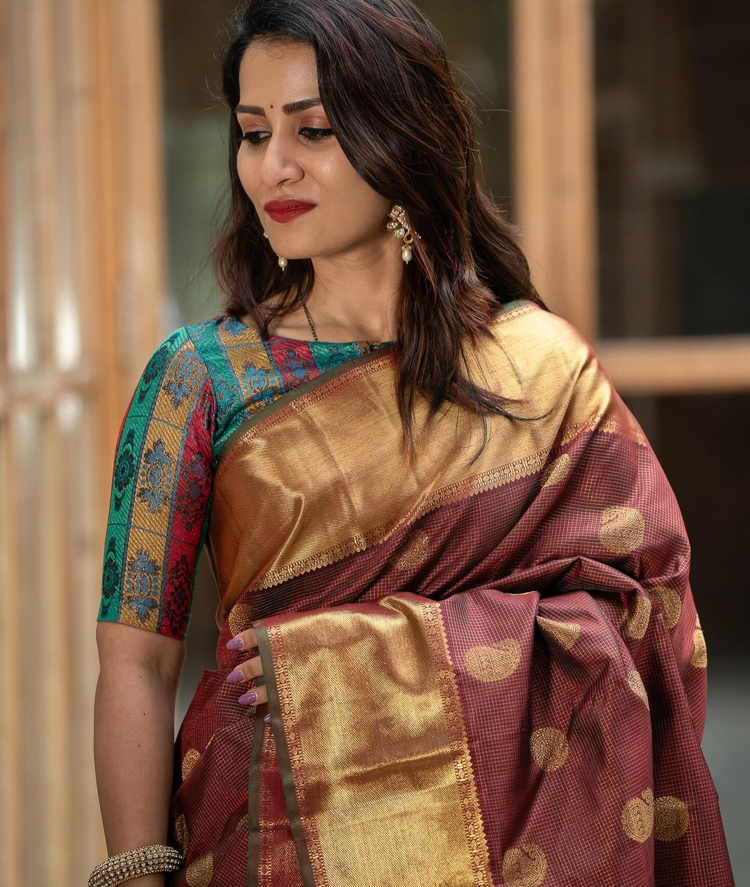 Margi Coffee Colored Banarasi Silk Saree