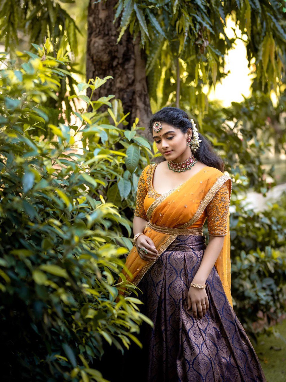 Vox Kanjiveram Silk Half Saree.