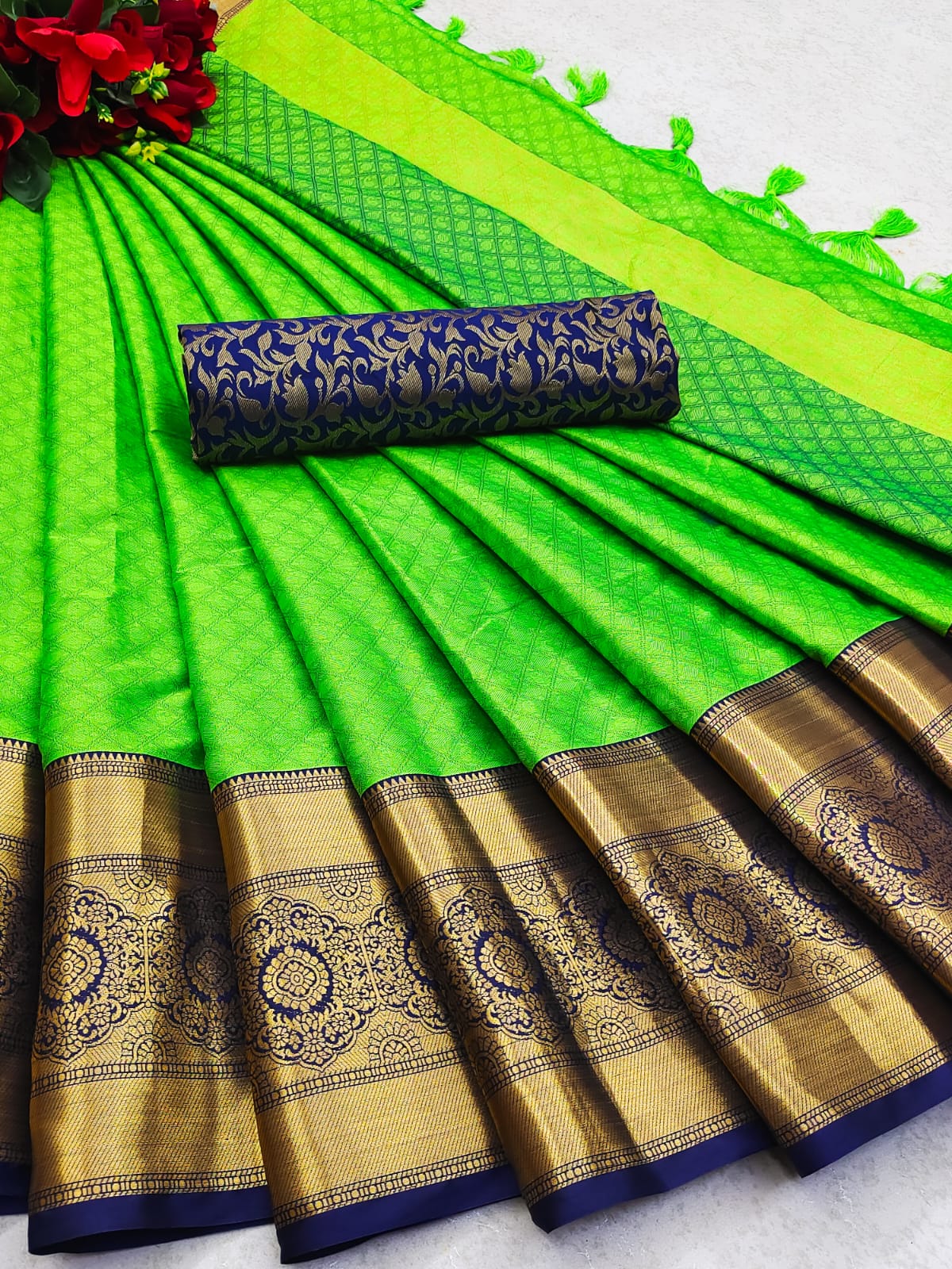 Mayra Parrot Blue Cotton Silk Sarees