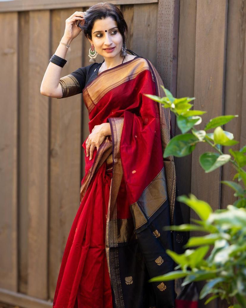 Ethnic Red Pure Cotton Silk Cotton (Handloom)