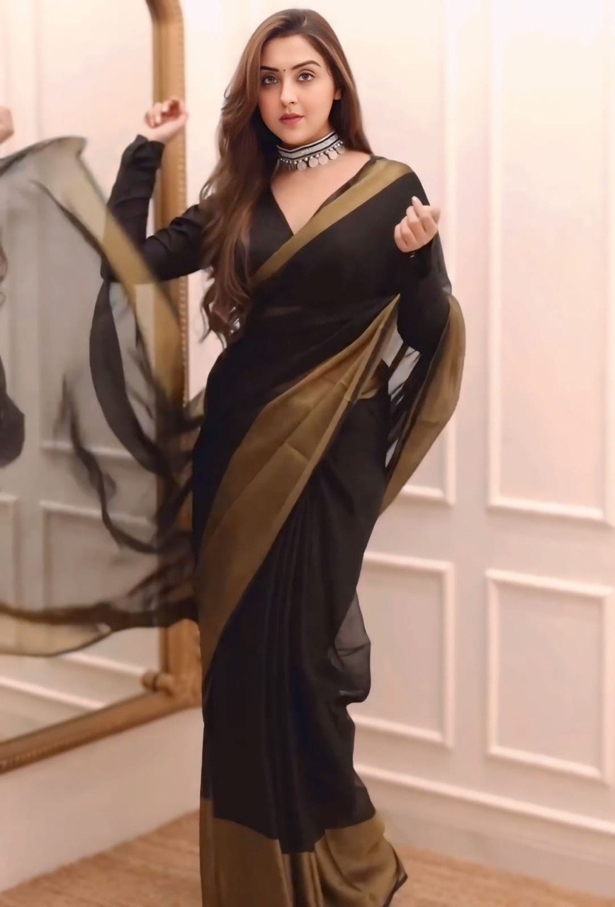 Jessica Black 1-Minute Ready To Wear Chiffon Silk Saree