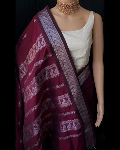 Dharika Wine Cotton Silk Saree