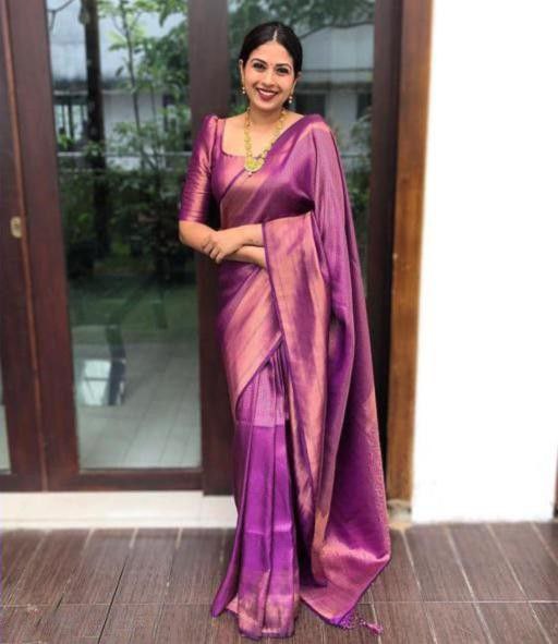 Bindu Purple Kanchipuram Silk Saree