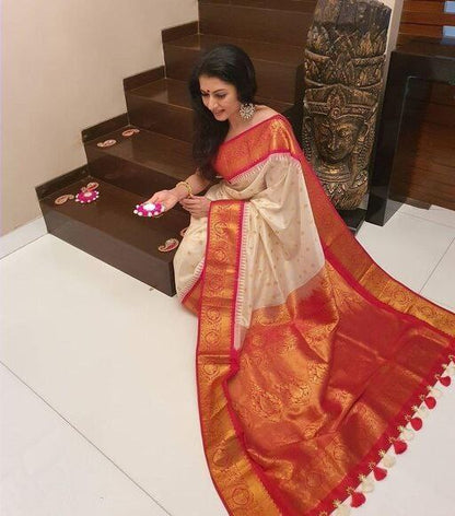 Payal Off White Soft Silk Saree