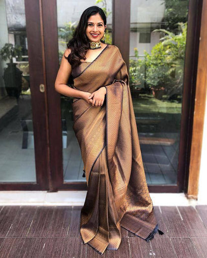 Tisha Black Kanchipuram Saree