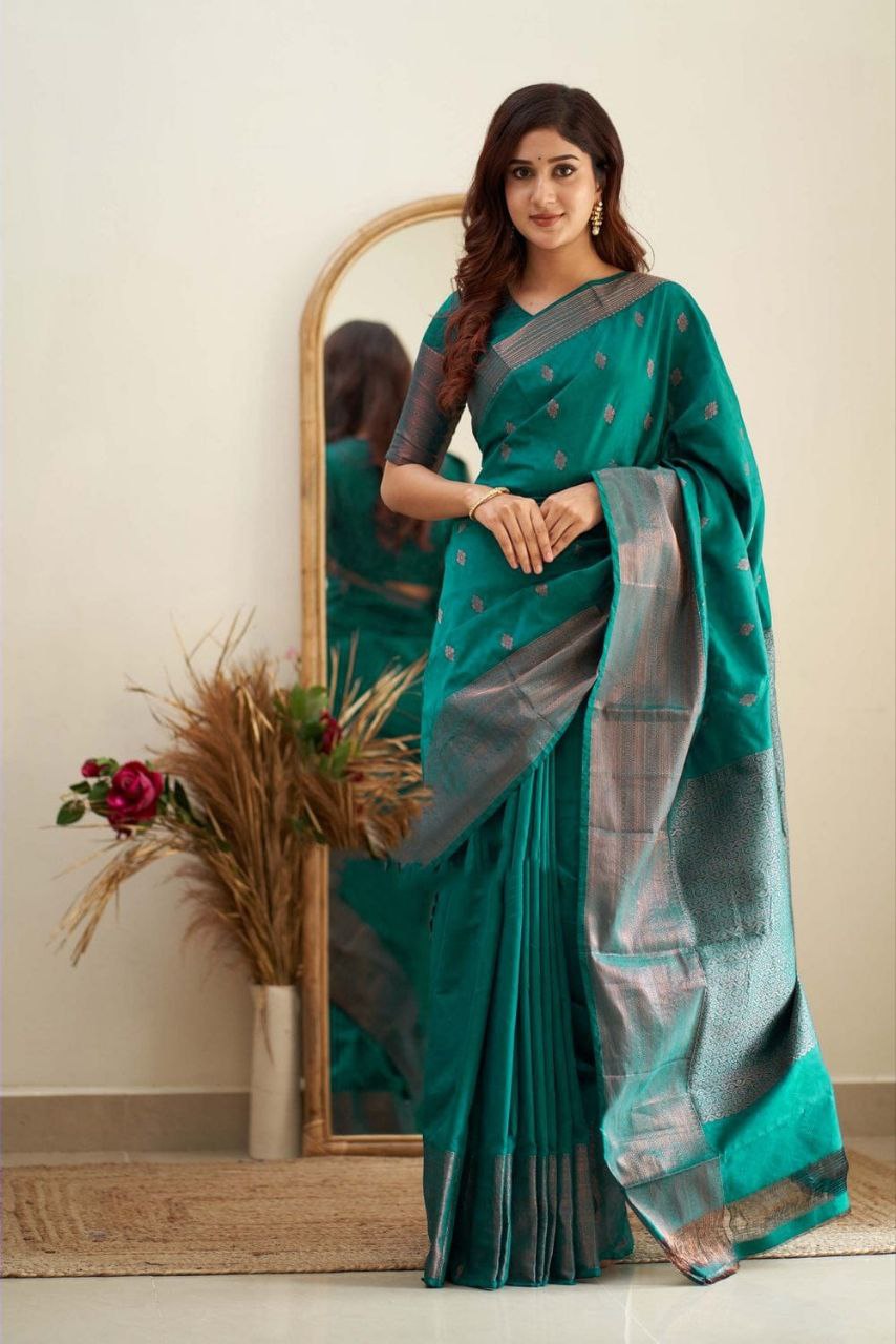 Sunita Sea Green Kanchipuram Saree