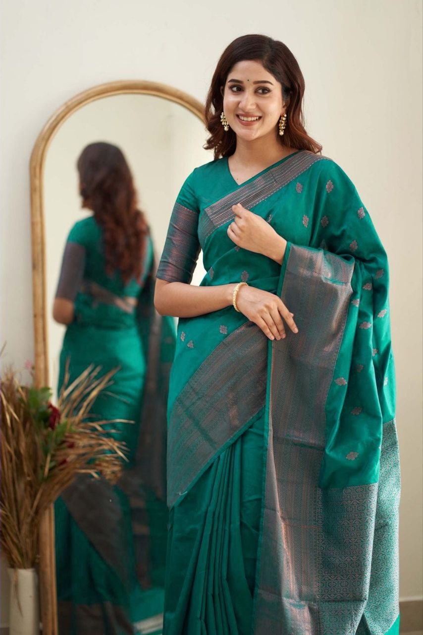 Sunita Sea Green Kanchipuram Saree