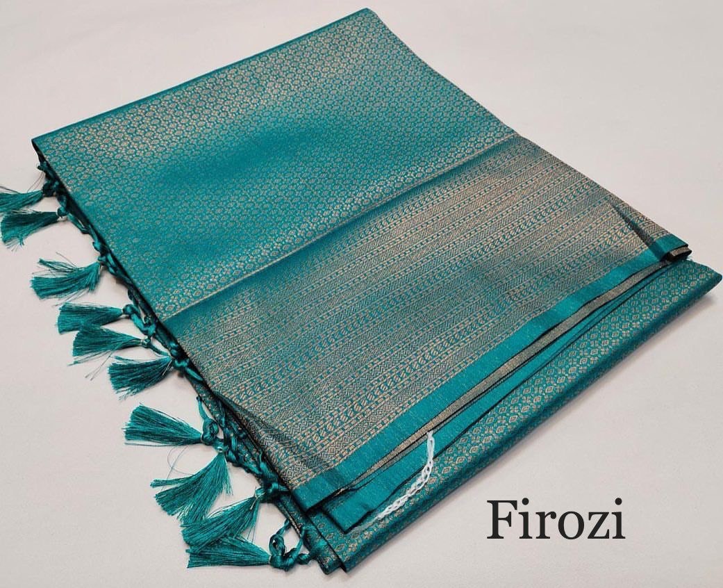 Tamanna Firozi Colored KanchiSoft  Silk Saree With Charming Blouse Piece