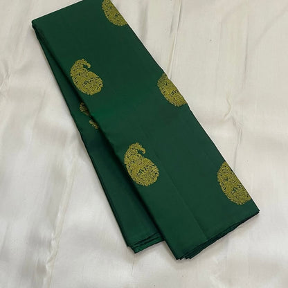 Renuka – Emerald Green Banarasi Soft Silk Saree with Royal Paisley Zari &amp; Grand Pallu