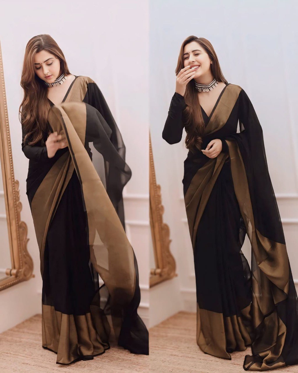 Jessica Black 1-Minute Ready To Wear Chiffon Silk Saree