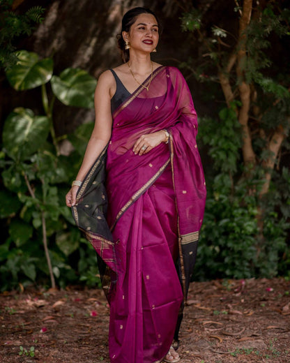 Ethnic Pink Pure Cotton Silk Cotton (Handloom)