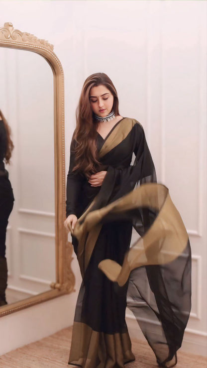 Jessica Black 1-Minute Ready To Wear Chiffon Silk Saree