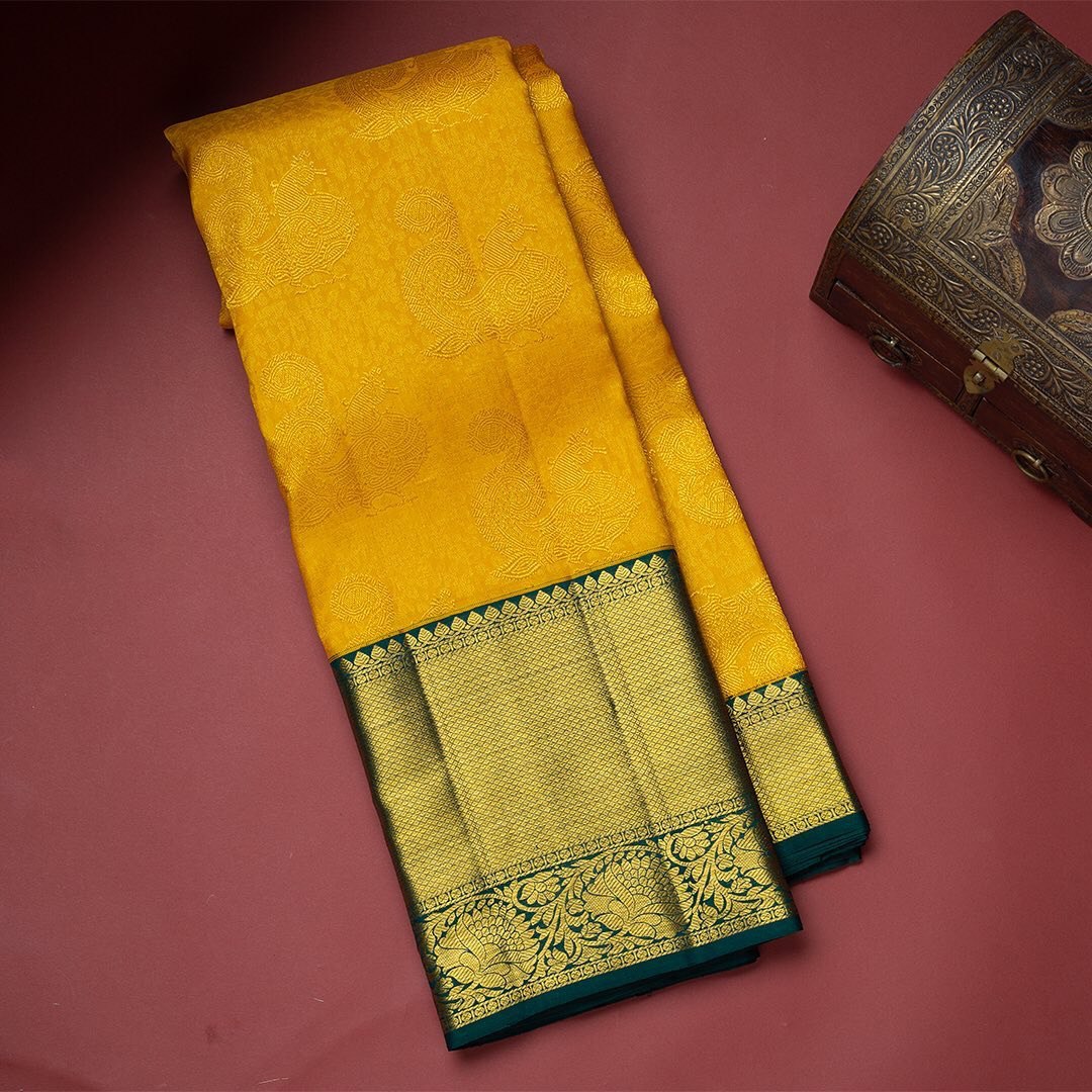 Shrivalli Yellow Soft Banarasi Silk Saree With Two Attractive Blouse Piece