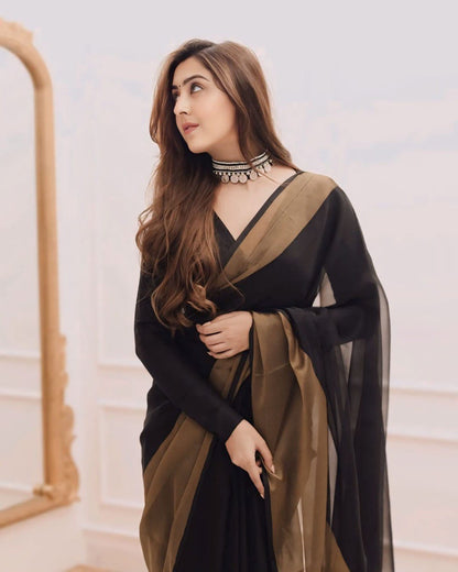 Jessica Black 1-Minute Ready To Wear Chiffon Silk Saree