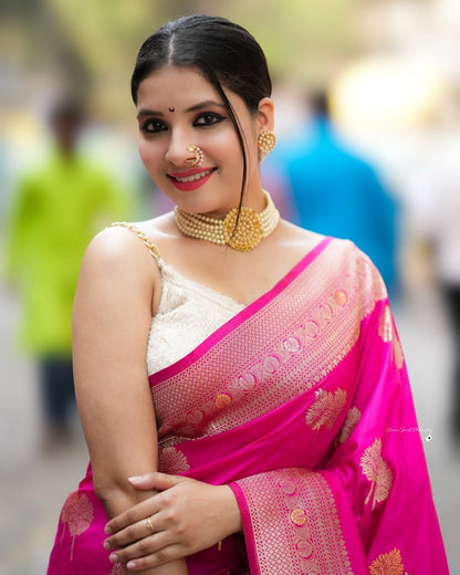 Pattu – Banarasi Soft Silk Saree in Refined Minimal Weave