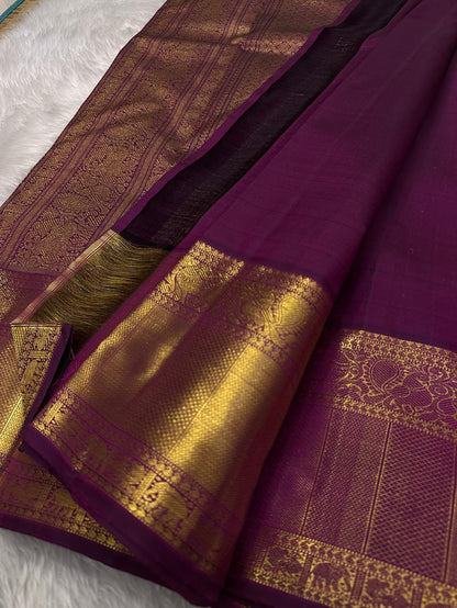 Dakshayani – Rani Pink Banarasi Soft Silk Saree with Gold Zari Butti &amp; Temple Border