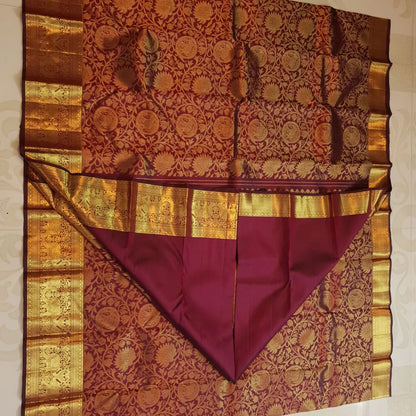 Regal Maroon Banarasi Silk Saree WIth Fabulouse Blouse