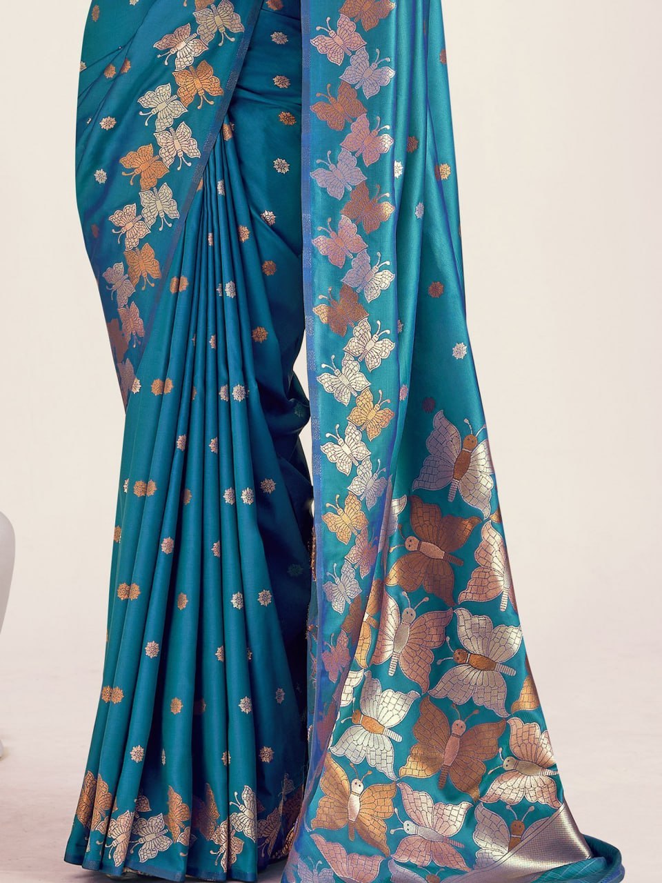 Nihika Blue Banarasi Silk Saree WIth Fabulouse Blouse Piece