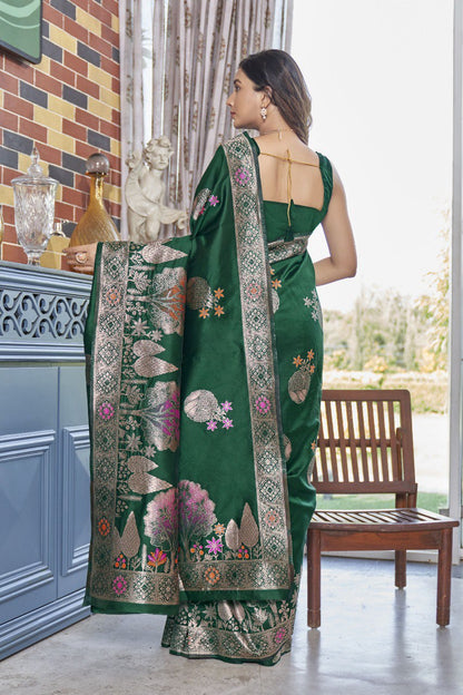 Paro Green Banarasi Silk Saree