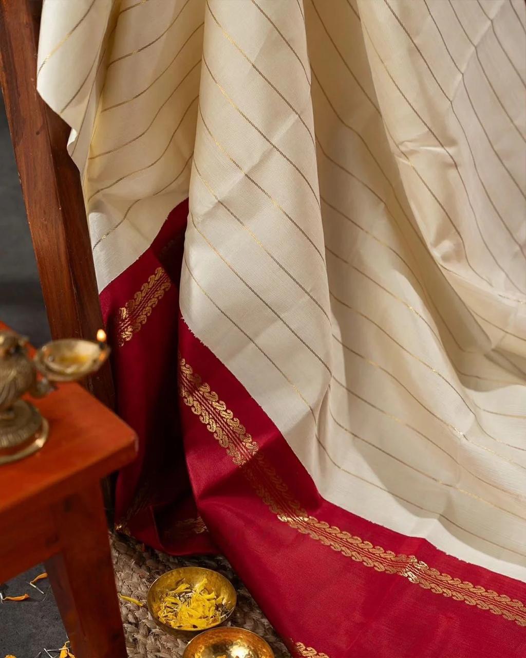 Jeel White Banarasi Silk Saree