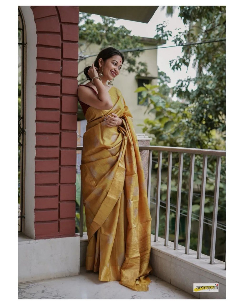 Sonal Mustard Yellow Cotton Silk Saree