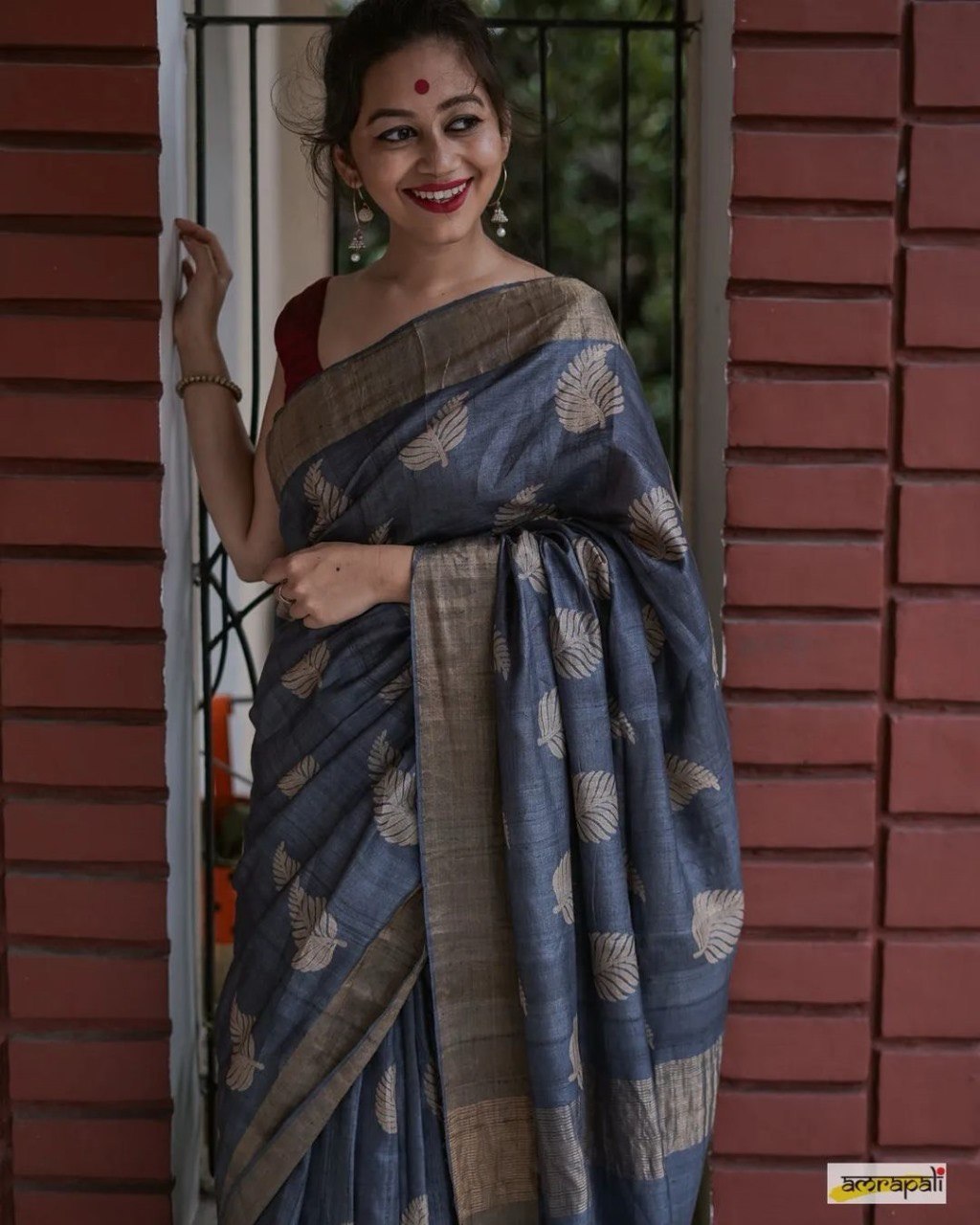 Sonal Grey Cotton Silk Saree