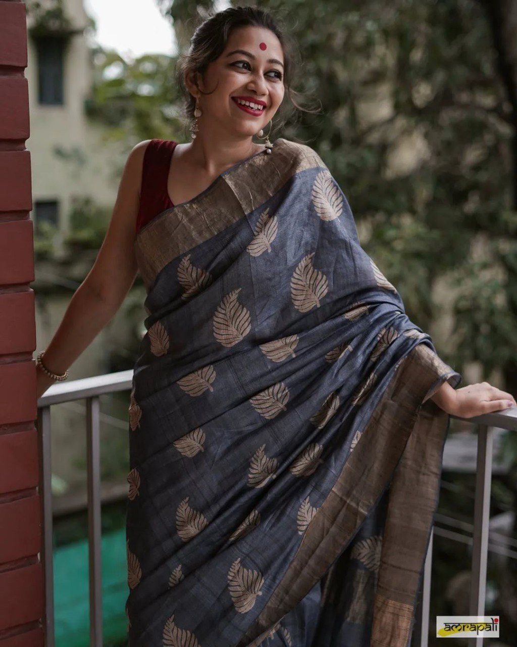 Sonal Grey Cotton Silk Saree