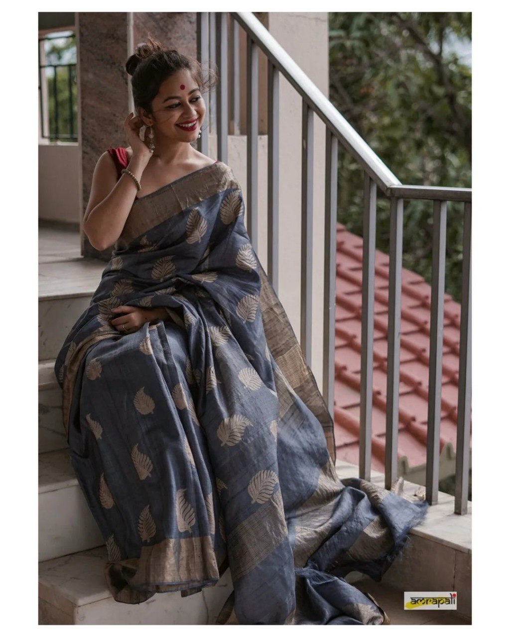 Sonal Grey Cotton Silk Saree