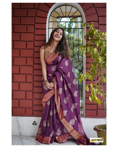 Sonal Ruby Pink Cotton Silk Saree