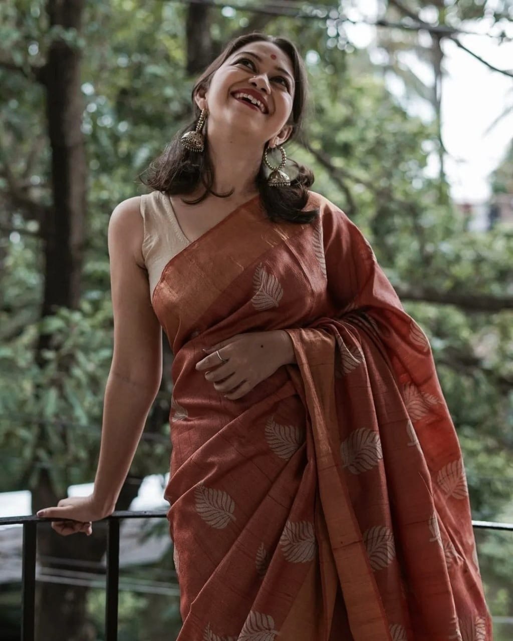 Sonal Brown Cotton Silk Saree