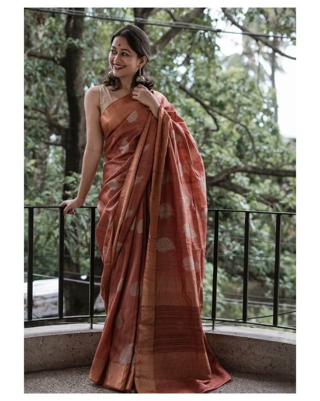 Sonal Brown Cotton Silk Saree