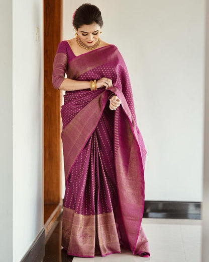 Janvi RubyPink Banarasi Silk Saree