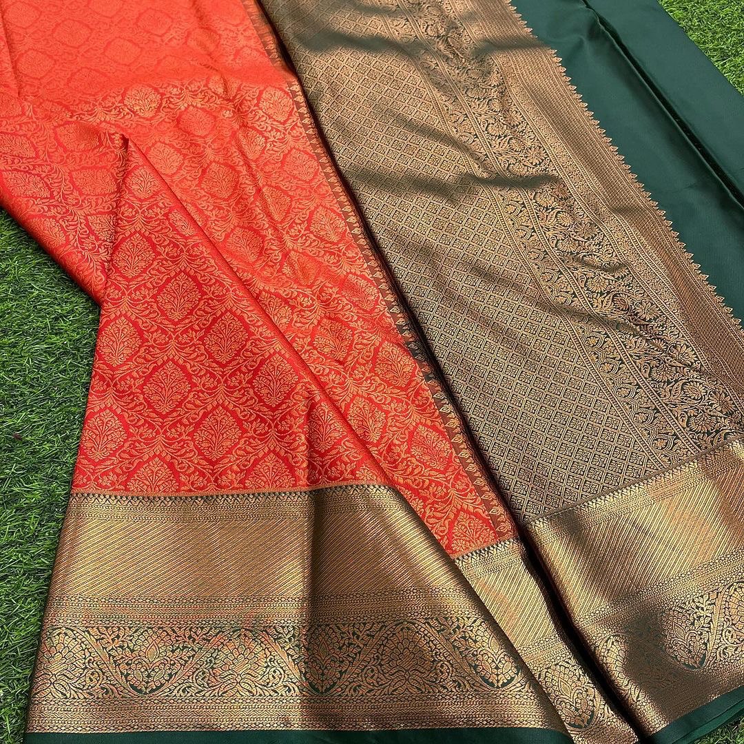 Heer Red Banarasi Silk Saree