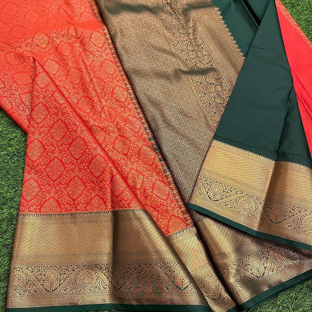 Heer Red Banarasi Silk Saree