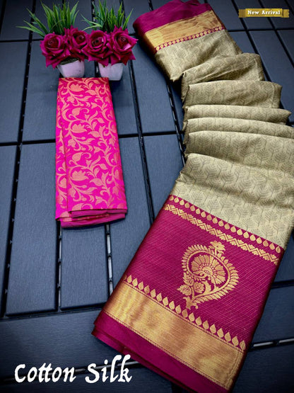 Nari ChikuPink Cotton Silk Saree