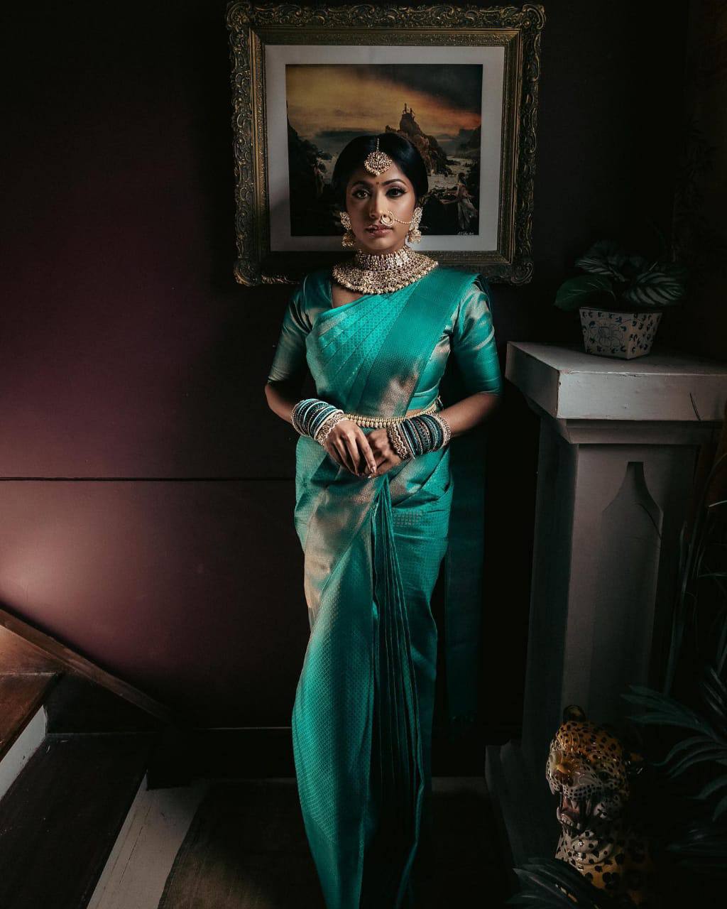 Emerald World Silk Saree WIth Fabulouse Blouse Piece