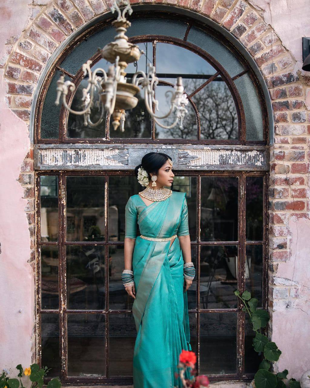 Emerald World Silk Saree WIth Fabulouse Blouse Piece