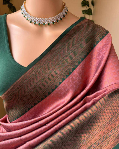 Regal Crimson Delight Maroon Gold Banarasi Silk Saree WIth Fabulouse Blouse Piece