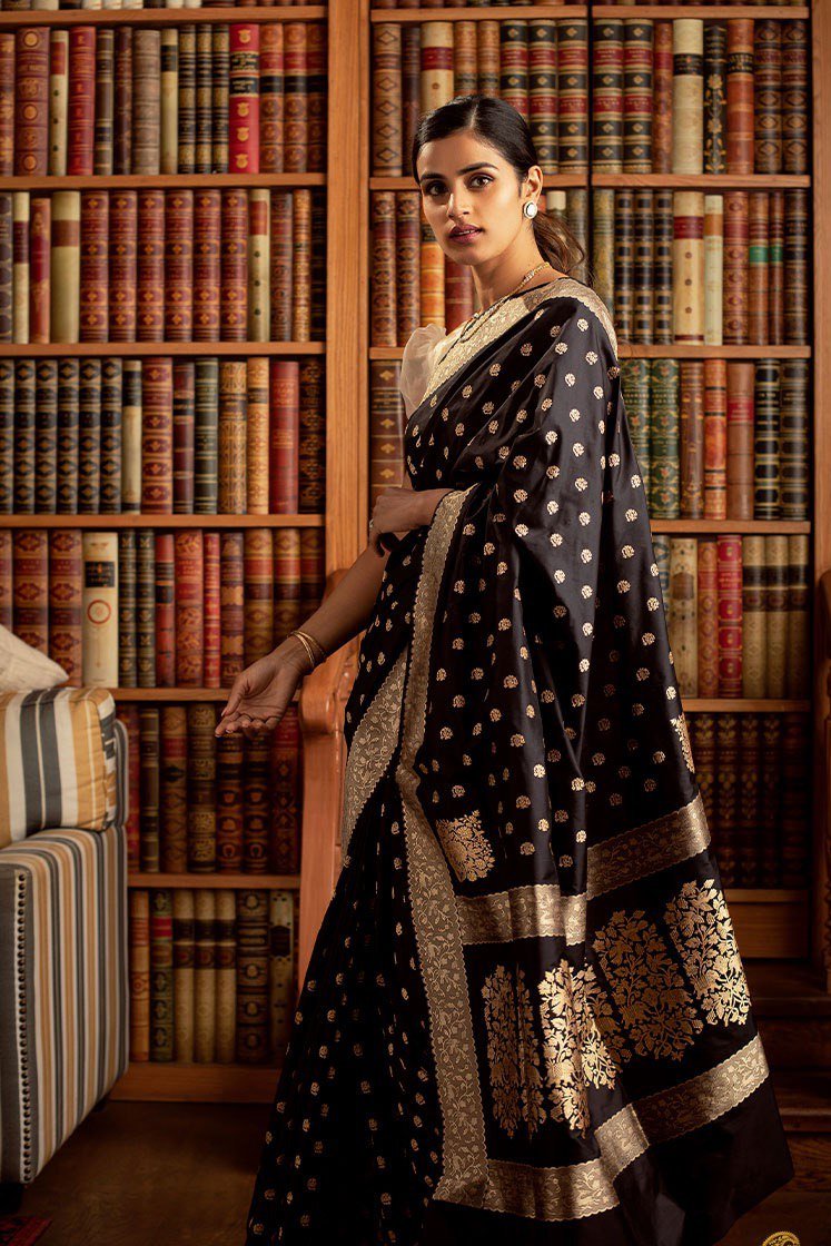 Lara Black Banarasi Silk Saree