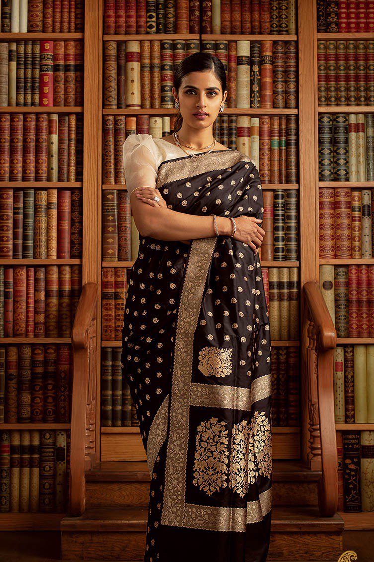 Lara Black Banarasi Silk Saree
