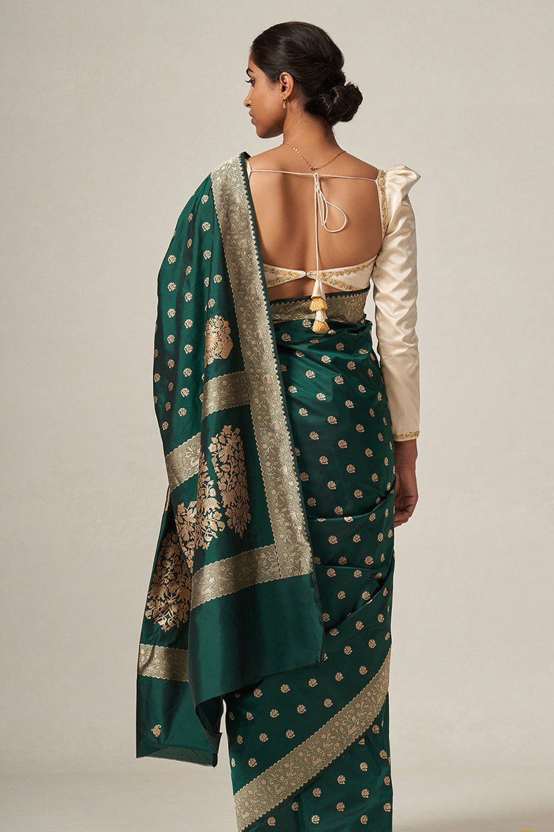 Lara Green Banarasi Silk Saree