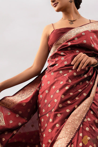 Lara Maroon Banarasi Silk Saree