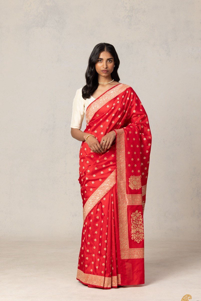 Lara Red Banarasi Silk Saree