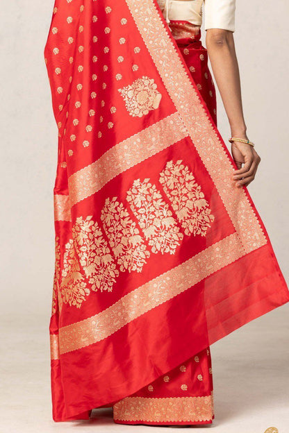 Lara Red Banarasi Silk Saree