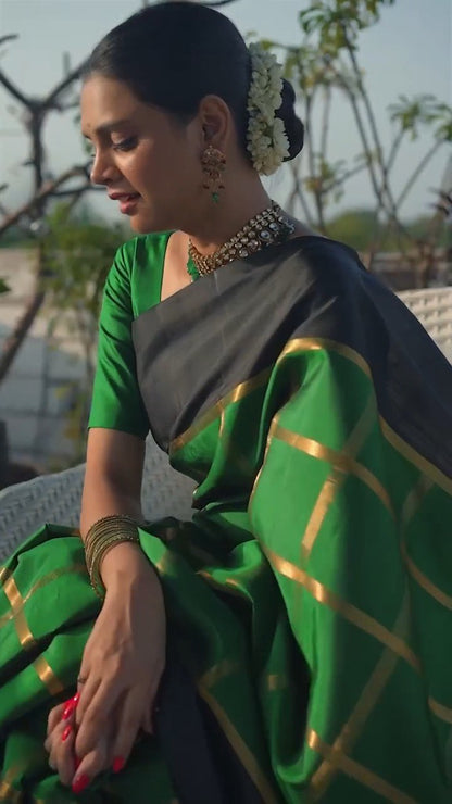 Gauri Green Banarasi Silk Saree