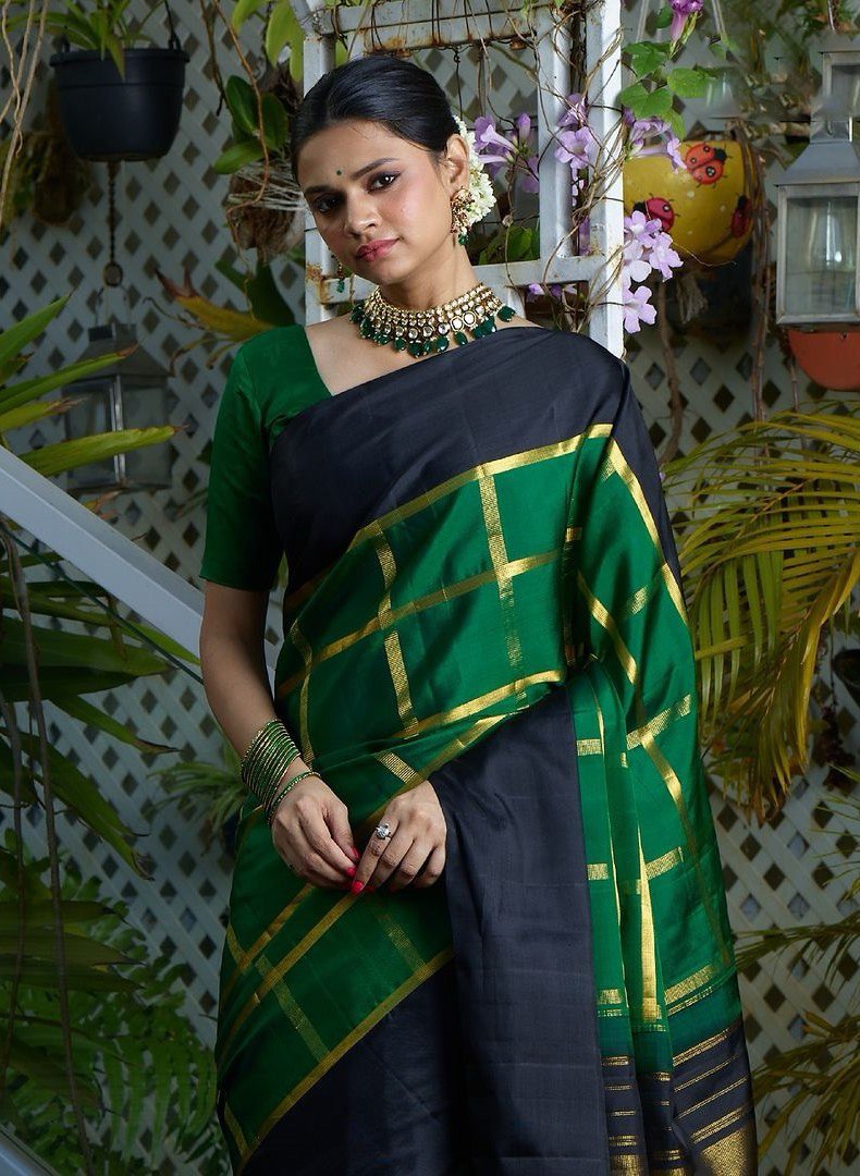 Gauri Green Banarasi Silk Saree