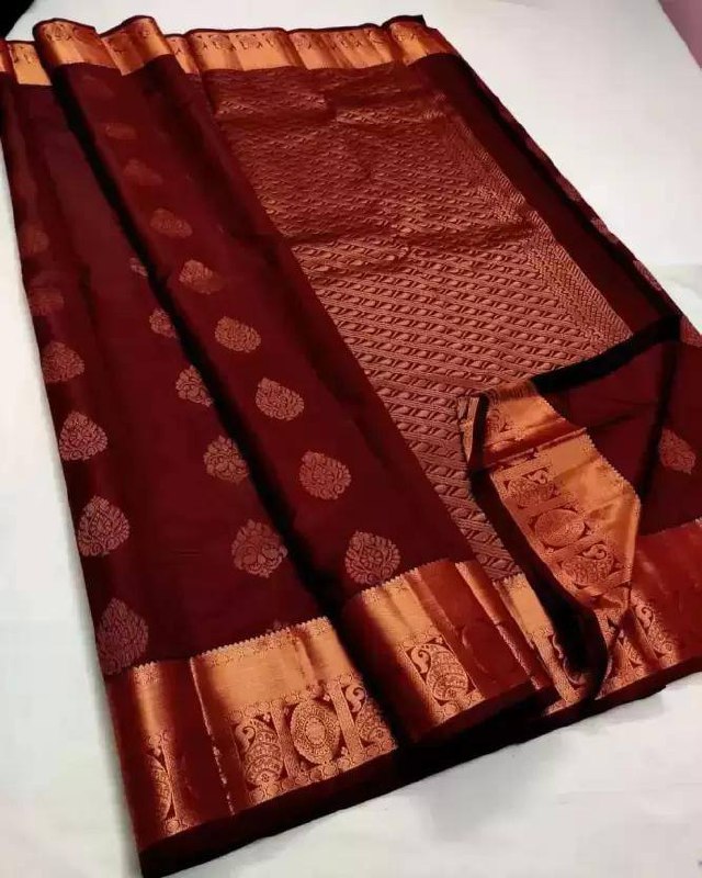 Maroon Opulence Banarasi Silk Saree WIth Fabulouse Blouse Piece