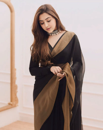 Jessica Black 1-Minute Ready To Wear Chiffon Silk Saree