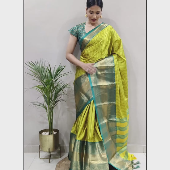 Roshni Arylide Yellow Soft Silk Saree