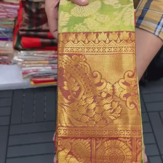 Jinita Pista Green Kanchipuram Silk Saree